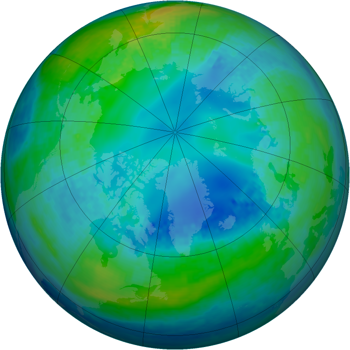 Arctic ozone map for 01 November 2002